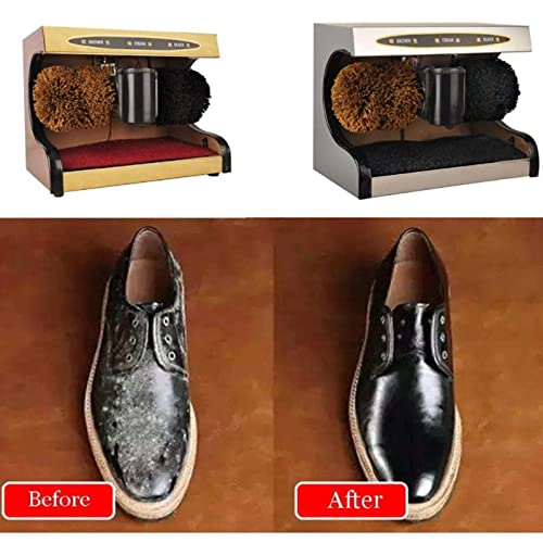 Lucidascarpe Elettrico Verticale, Scarpe per Trattamento di rimozione Polvere a induzione Automatica, Piccola Macchina lustrascarpe Automatica in Pelle Metallica, Kit spazzole per Pulizia,