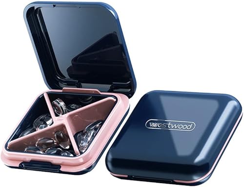 MIMIRACLE Pastillero pequeño organizador de pastillero de viaje para monederos de bolsillo, impermeable, portátil, compacto, contenedor de píldoras