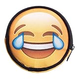 Starker Zipper Geldbeutel Runde Geldbörse mit Reißverschluss Taschenorganizer Münzbörse Emoji Tears [041]