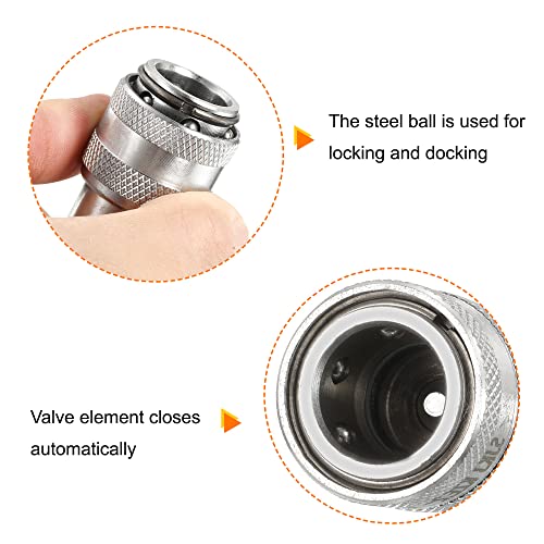 Image of PATIKIL Hydraulic Quick Connect Coupler Set, 1 Set Carbon Steel G1 /4 Female Pipe Fitting Plug Adapter for Construction Agriculture, Silver