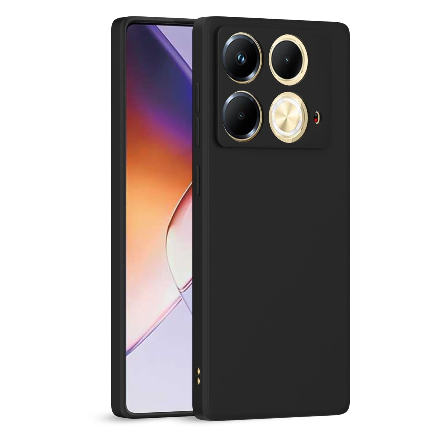 Zubitech Infinix Note 40 4G Case, Soft TPU Back Cover (not for Note 40 Pro) Shockproof Silicone Bumper Anti-Fingerprint Full-Body Protective Case Cover for Infinix Note 40 4G (Black)