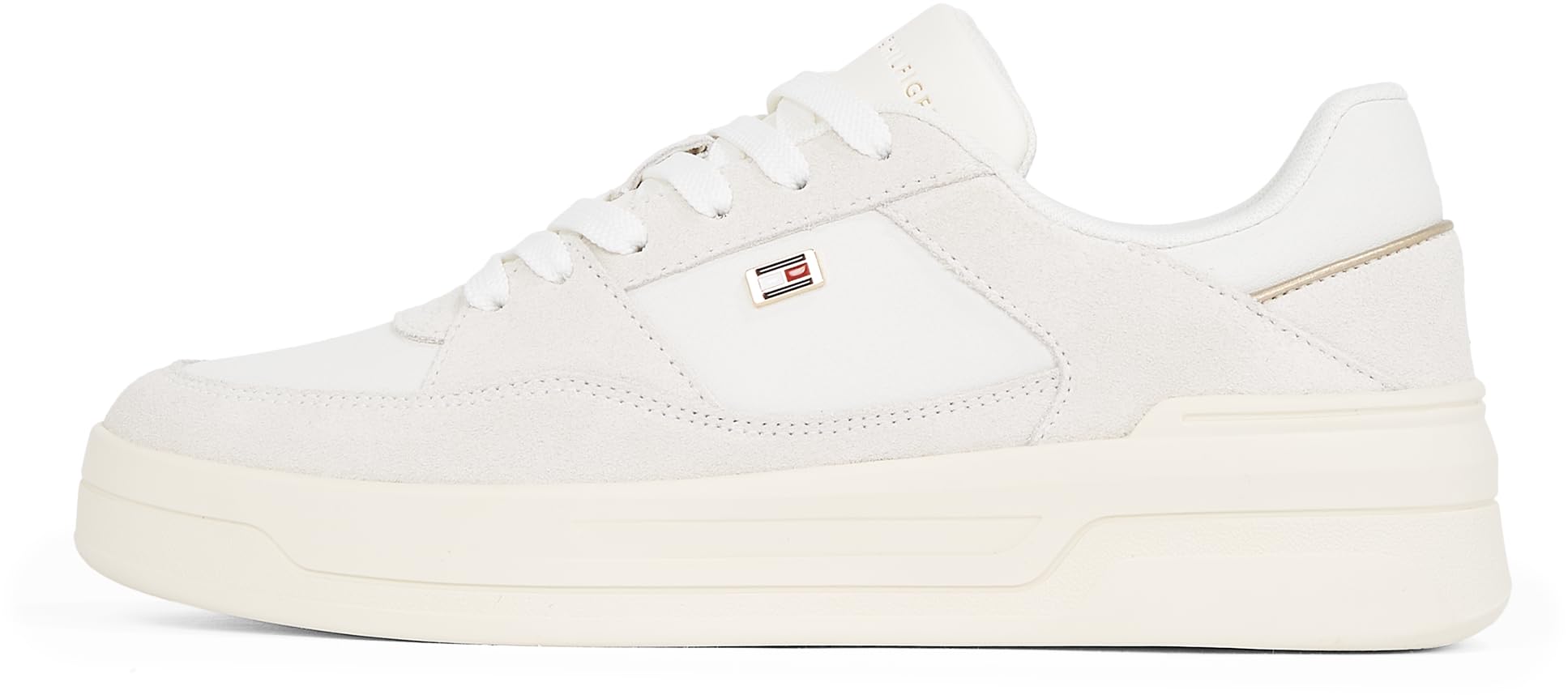 Tommy Hilfiger Court Sneaker Essential Basket Low Top - Weiß (Ecru), Größe 37