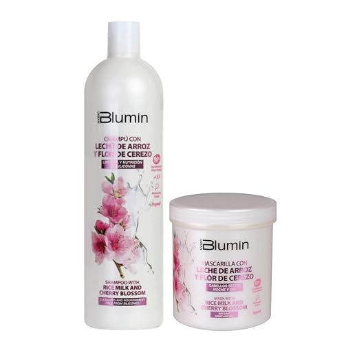 -Champú (33.8 fl oz) y Mascarilla (23.7 fl oz) Leche de Arroz y Flor de Cerezo