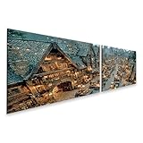 islandburner Bild auf Leinwand Lebendiger mittelalterlicher Marktplatz mit Aktivitäten - 2-teilig