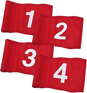 HONMEET 4pcs Golf Green Flag Mini Indoor Golf Indoor Golf Balls Outdoor Flags Flag with Tube Inserted Flagstick Mini Course Pin Flags Golfing Flags Numbered Golfing Flags Small Golfs Bags