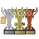 SPORT ZUBEHÖR: Die Trophäen eignen sich hervorragend für Spiele-Abende oder als Wanderpokal bei Vereinswettkämpfen - eine individuelle Siegerehrung / Auszeichnung für Kinder & Erwachsene