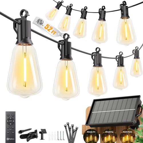 Brightown 52FT Solar String Lights with Remote