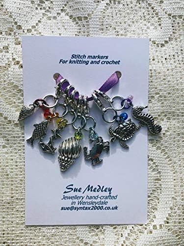 Seaside stitch markers for both knitting AND crochet, charms, beads, and rings
