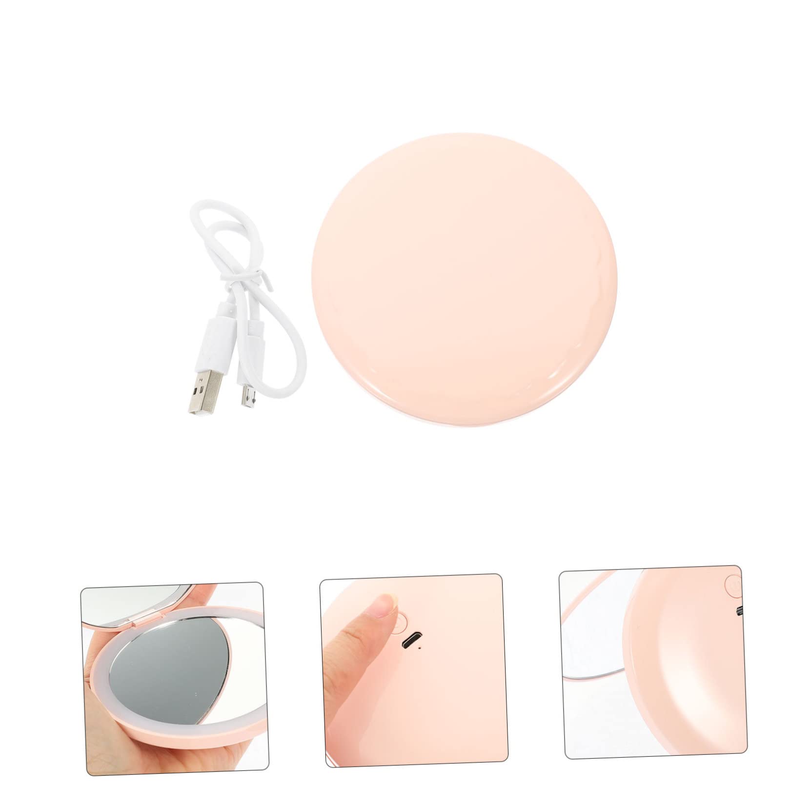 FRCOLOR 3 Set Di Specchi Compatti Per Il Viso Elettrici Da Viaggio Per Donne Piccoli Specchi Da Viaggio Con Luce Per Il Trucco