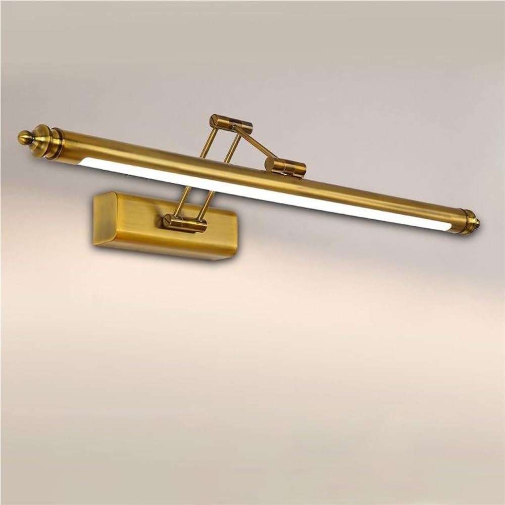 HCZKIUJY Adjustable 270° Rotatable Wall Sconce - Waterproof Indoor Lighting Fixture for Bathroom & Corridor, Long Strip Design (Copperneutral Light-80cm)