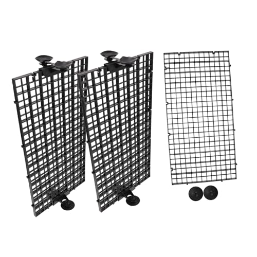 iplusmile 1 セット 水槽 板 水族館メッシュ フィルター コンディショナー 観葉植物ホルダー 魚のいる池 水槽 ツール 吸盤仕切り の仕切り板 分離器 塩ビ Black