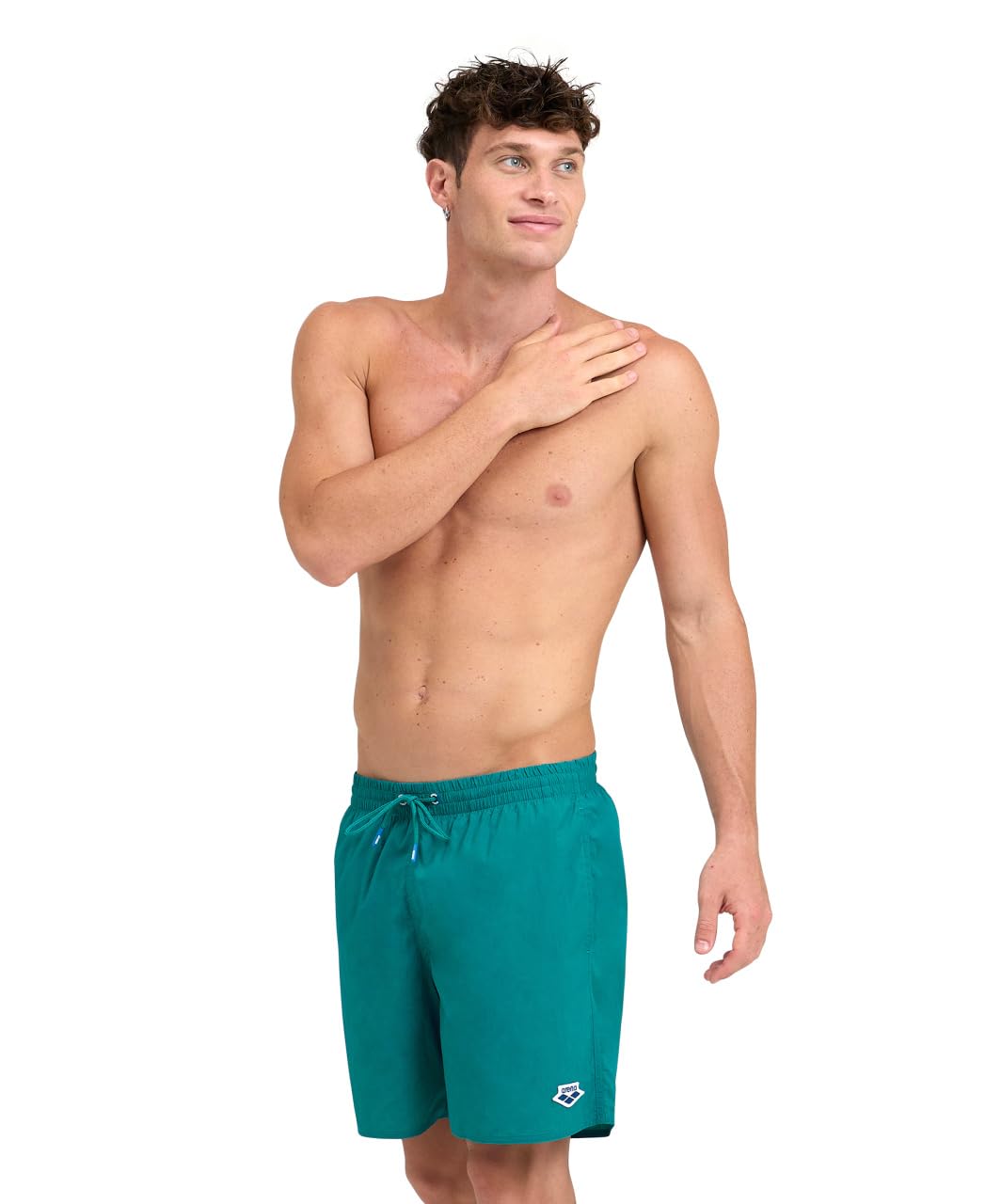 ARENA Men's Icons Solid Beach Short Boxers Swimming Bermuda with Mesh Inner Brief, Side Pockets, Pool Beach Vacation Swimsuit