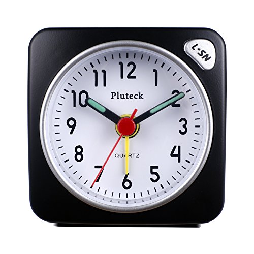Buy Pluteck Non Ticking Travel Alarm Clock with Light and Snooze