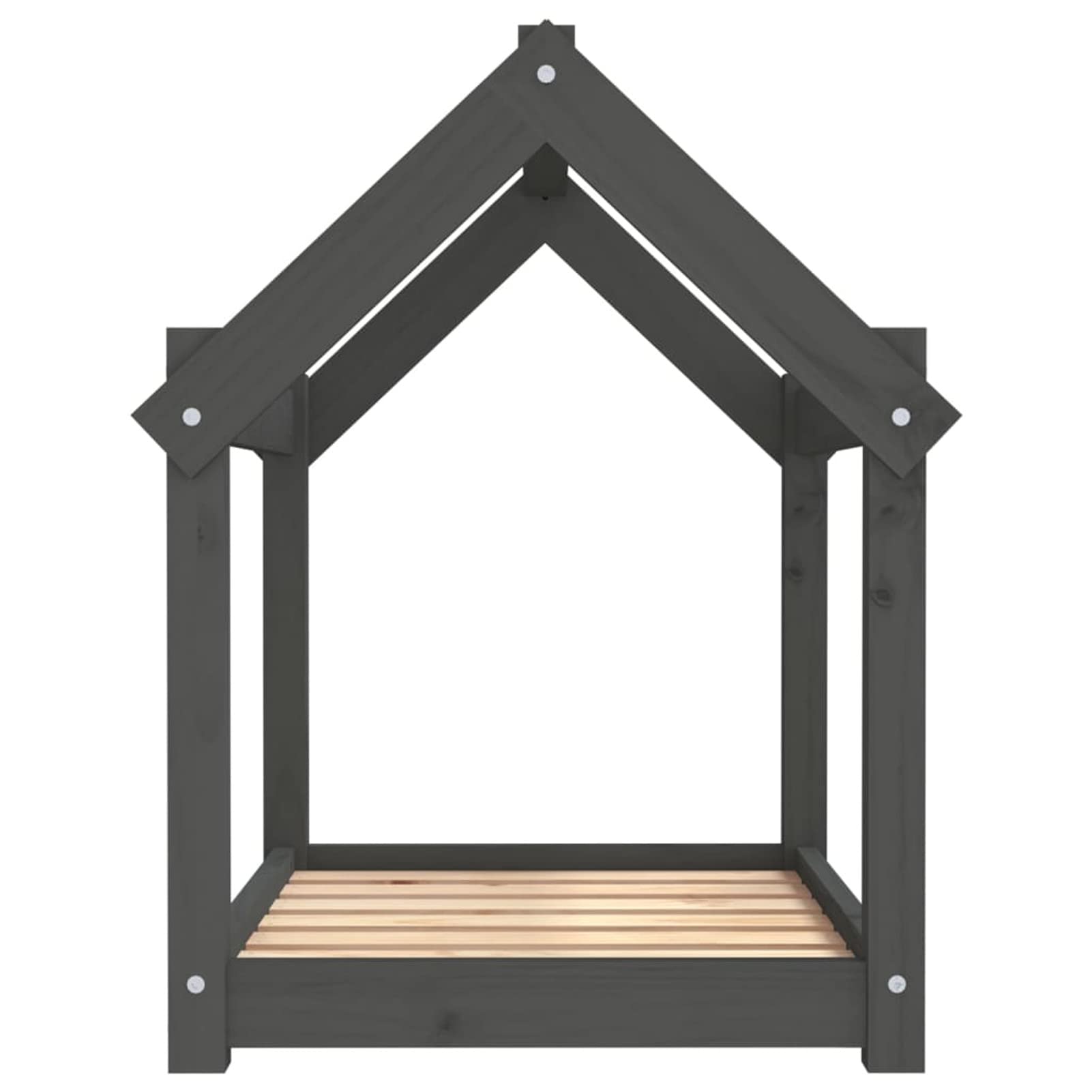 Chusui Cama para Perros, Colchoneta Perro, Cama para Gatos, Sofa Perro, Cama Mascota, Alfombra Perro, Madera Maciza de Pino Gris 71x55x70 cm