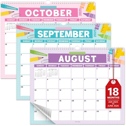 Hadley Designs Wall Calendar 2025-2026 – 18-Month Hanging Calenda...