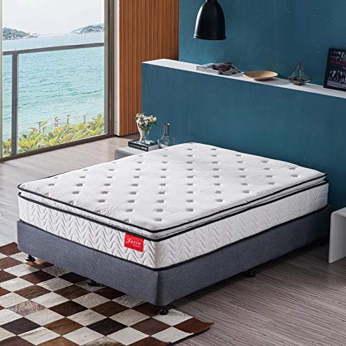 Jacia House MAT_USD002_T Short Queen Mattress 11.4 Inches Pillow Top Pocket Spring Hybrid Mattress thumb #1