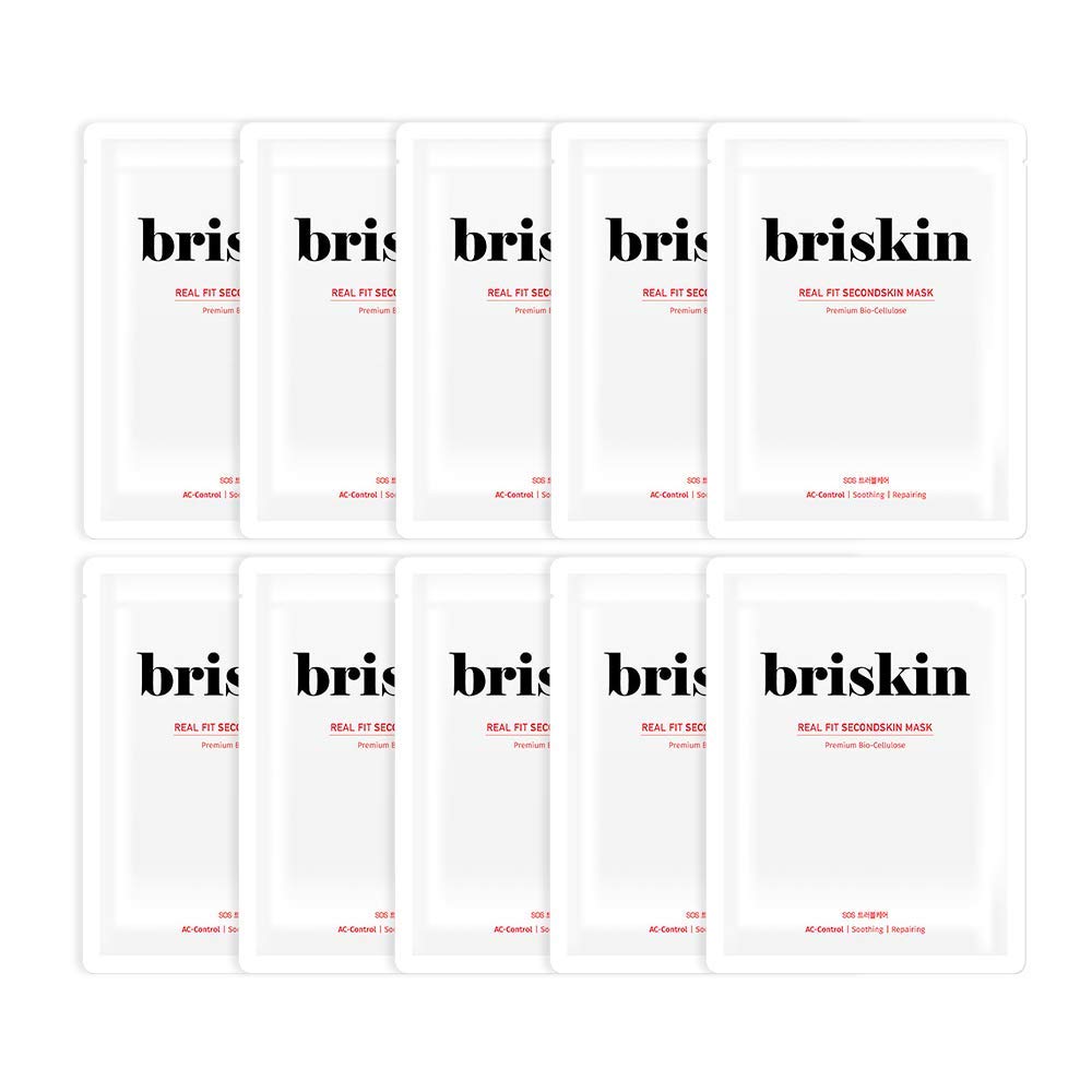 BriskinKorean Skincare Face Sheet Mask Bio-Cellulose Sheet Mask [Briskin] Real Fit Secondskin Mask 10 PACK - AC-Control