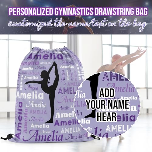 Custom Gymnastics Drawstring Bag Personalized Gymnastics Bags with Name Gym Drawstring Bag for Gymnast Gifts (Style8)3