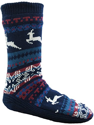 Hombre Fairisle diseño de Navidad zapato de salón Calcetines con suela de agarre/UK 6u00a0u0096u00a011u00a0EUR 39u00a0u0096u00a045