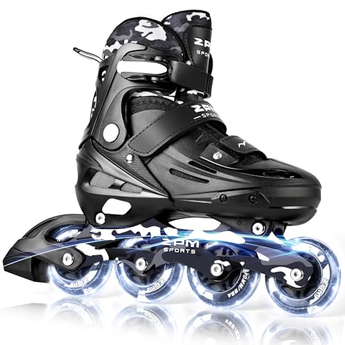 2PM SPORTS Patines en línea para niñas de 4 a 12 años – Patines Ajustables para Principiantes, jóvenes y Uso en Interiores