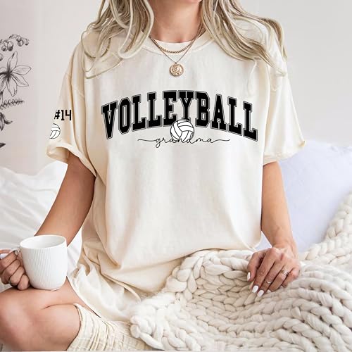 Personalized Sports Grandma Shirt, Custom Name and Number Tee with Varsity Letter Design, Retro Game Day Spirit Top2