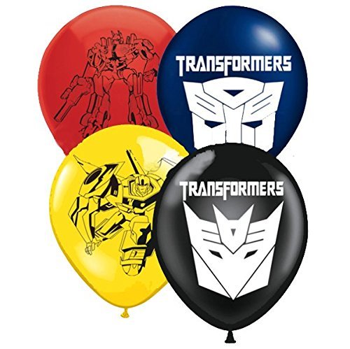 Transforming Robots Inspired 16 Count Party Balloon Pack - Large 12" Latex Balloons