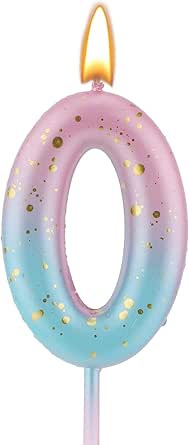 Velas De Cupleaños Núero 10 Para Pastel, Velas Rosas Núero 10 Con