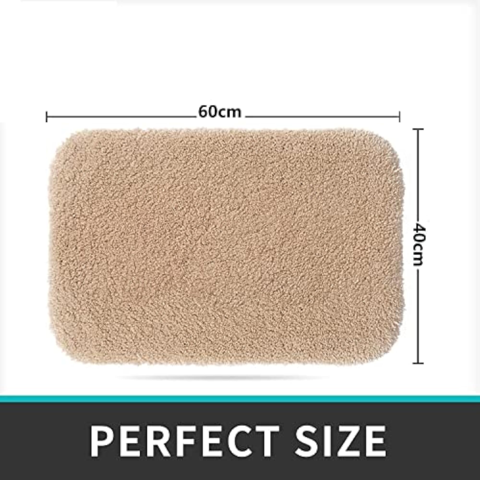 Dark Beige Bath Mat, Soft Absorbent Quick-Drying Rug