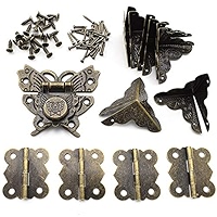 SDTC Tech Antique Engraved Latch Hasp Hinges and Box Corner