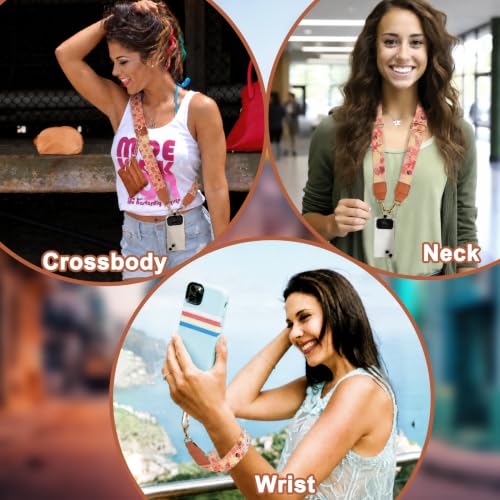 Image of XANGNIER Clip and Go Strap for Phone with Wallet Crossbody,Multicolor 32 | Cell Phone Lanyard with Zippered Purse,Anti Theft Cross Body Lanyard for Women /Teacher,Cellphone Wrist Chain Accessories