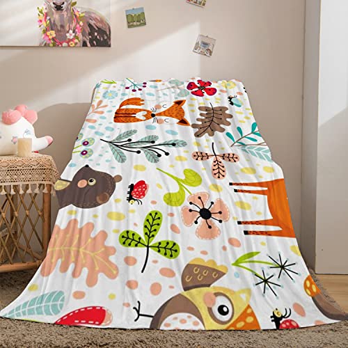 Couverture Moelleuse pour Enfants, Couverture Douce et Chaude Moelleuse en Flanelle, pour Canapé, Lit Ou Salon (flairon de Renard, 130 x 150 cm) Cover