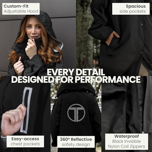 (Medium) Rain Coats For Women and Men - 100% Waterproof Lightweight Long Packable Raincoat With Hood - Travel Rain Poncho4