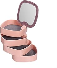 360 Degree Rotating 4 Layer Accessory Jewelry Organizer Cosmetic Storage Tray Box with Mirror for Women (Multi Color)