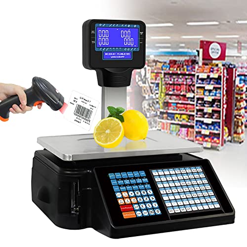 Báscula comercial con impresora y pantalla doble 30kg miniatura 1