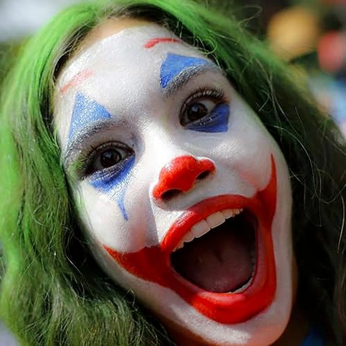 Mysense-Clown-Makeup-KitRed-White-and-Blue-Joker-Face-Body-Paint-StickCream-Facepaint-and-Green-Temporary-Hair-Color-Chalk-for-Halloween-Costume-Cosplay-Party-DIY