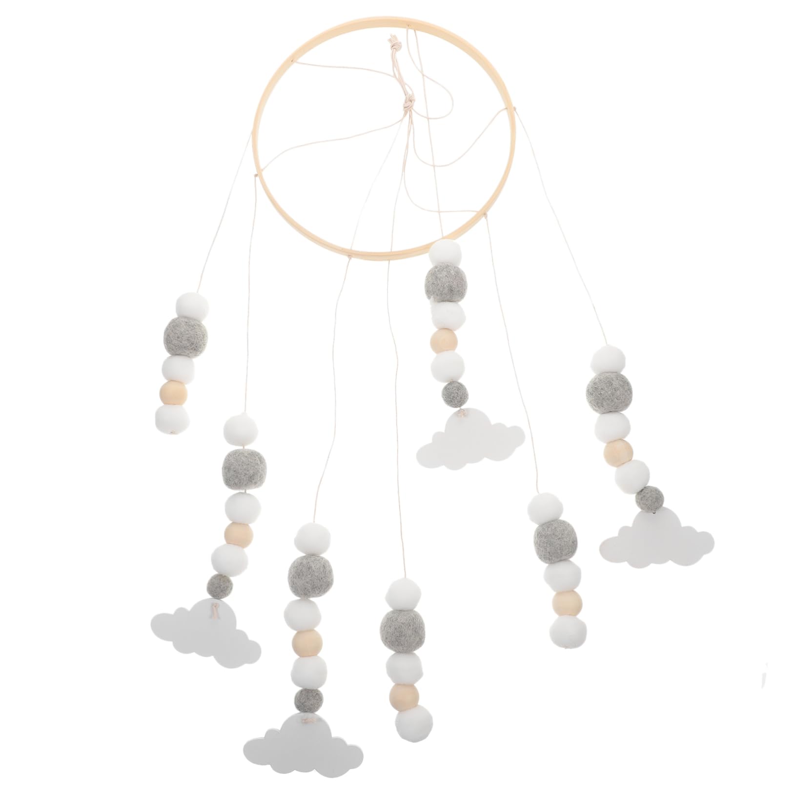 ERINGOGO Crib Mobile for Girls Balls Wooden Chimes Boys and Girls Room Decor Baby Bed Hanging Ornament