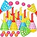 30 Pcs Pop and Catch Ball Game with 12 Catch Launcher Baskets and 18 Balls Outdoor Indoor Games Activities for Kids Birthday Party Favors Gifts Beach Sport 6 7 8 10 12+ Years Old Kids and Adults