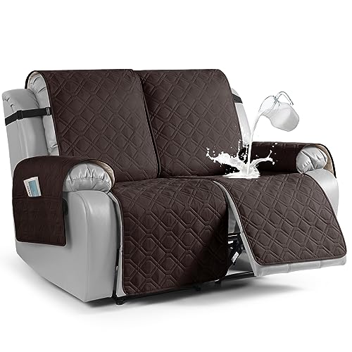 Image of VANSOFY Waterproof Recliner Couch Covers Washable, Chocolate,2 Seater XL | 1-Piece, Non-Slip with Elastic Straps, Sofa Cover with Pocket for Dogs, Pets