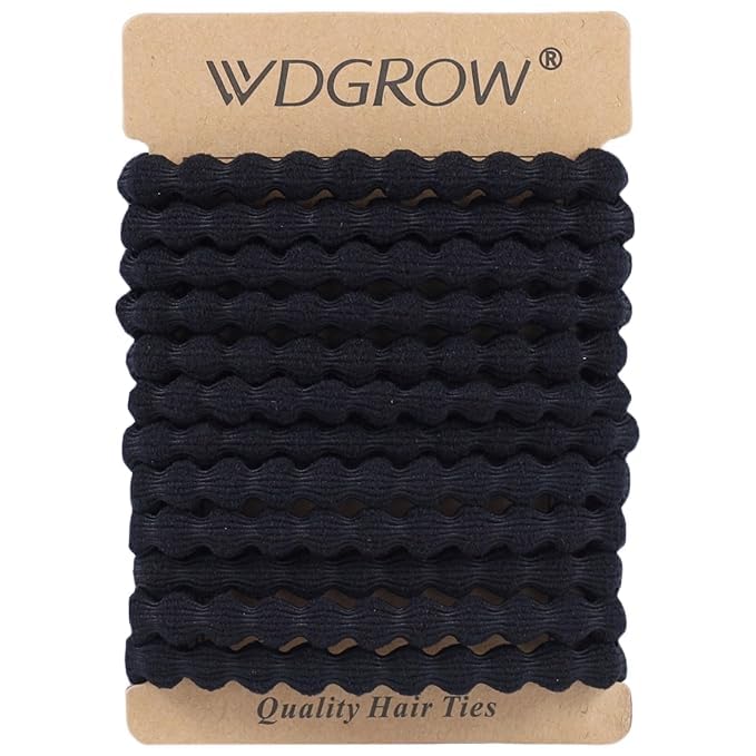 Large Hair Ties for Men and Women,Girls,Boys, Thick Ponytail Holders For Daily Use, 12 Packs,Durable,No Tangle,No damage (black)