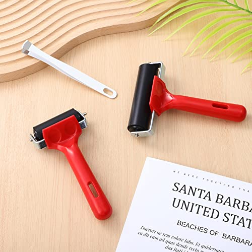 Ciieeo 2 Pcs Rubber Roller, Glue Roller With Mat Twezzers Remover Tool Rubber Brayer Roller Craft Stamping Brayer Tools For Printmaking, Glue, Wallpaper #TOP7