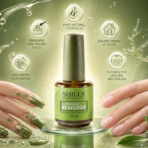 Image of Shills Professional Magic Burst Polish Remover Gel - Soak Off UV Nail Cleaner, Zero Damage Gel Polish Remover