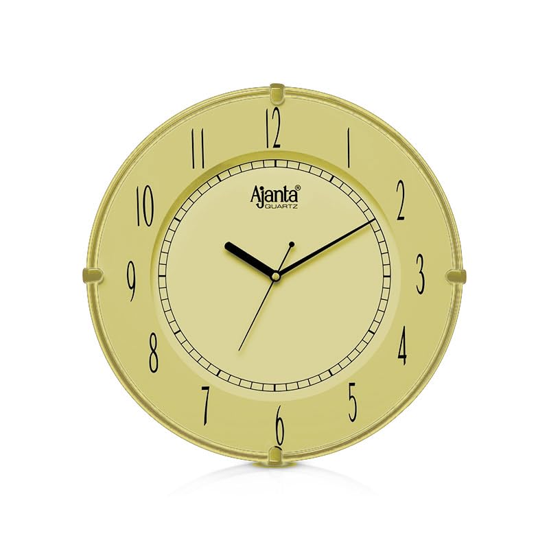 Image of Ajanta F-Series 10 Inches Analog Wall Clock for Home and Offices, Wall Watch (Ivory), Plastic