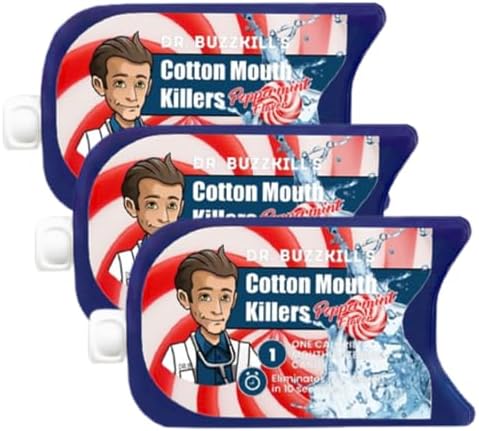 Dr. Buzzkill's Cotton Mouth Killers Spearmint 3-Pack Sugar Free.