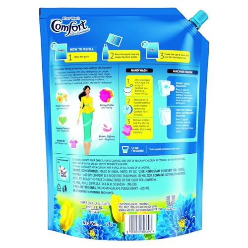 Image of Surf Excel Easy Wash Detergent Powder, 5 Kg & Comfort Morning Fresh Fabric Conditioner 2 L Refill Pack, After Wash Liquid Fabric Softener