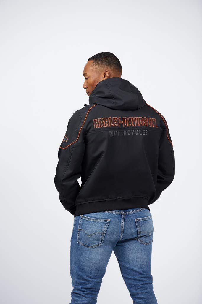 HARLEY-DAVIDSON Idyll Performance Softshelljacke Herren Outdoor Jacke mit herausnehmbarer Kapuze 100% Winddicht