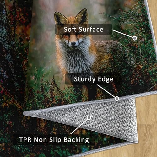 Tapis décoratif forêt de renards 3D doux 200x290cm - 5