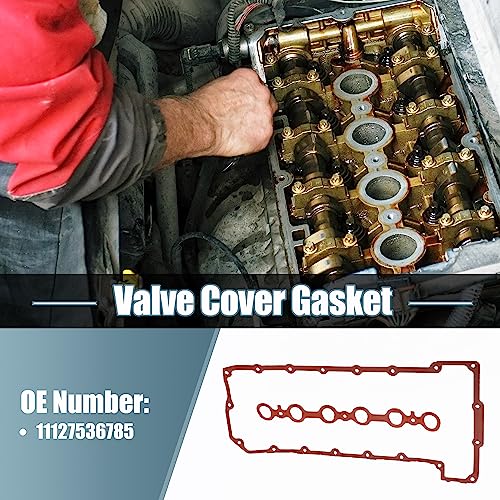 Image of X AUTOHAUX 1 Set Valve Cover Gasket NO.11127536785 for BMW E90 2006 for BMW E91 2006 for BMW E92 2006 for BMW E93 2006 for BMW 325i 2006 for BMW 325xi 2006