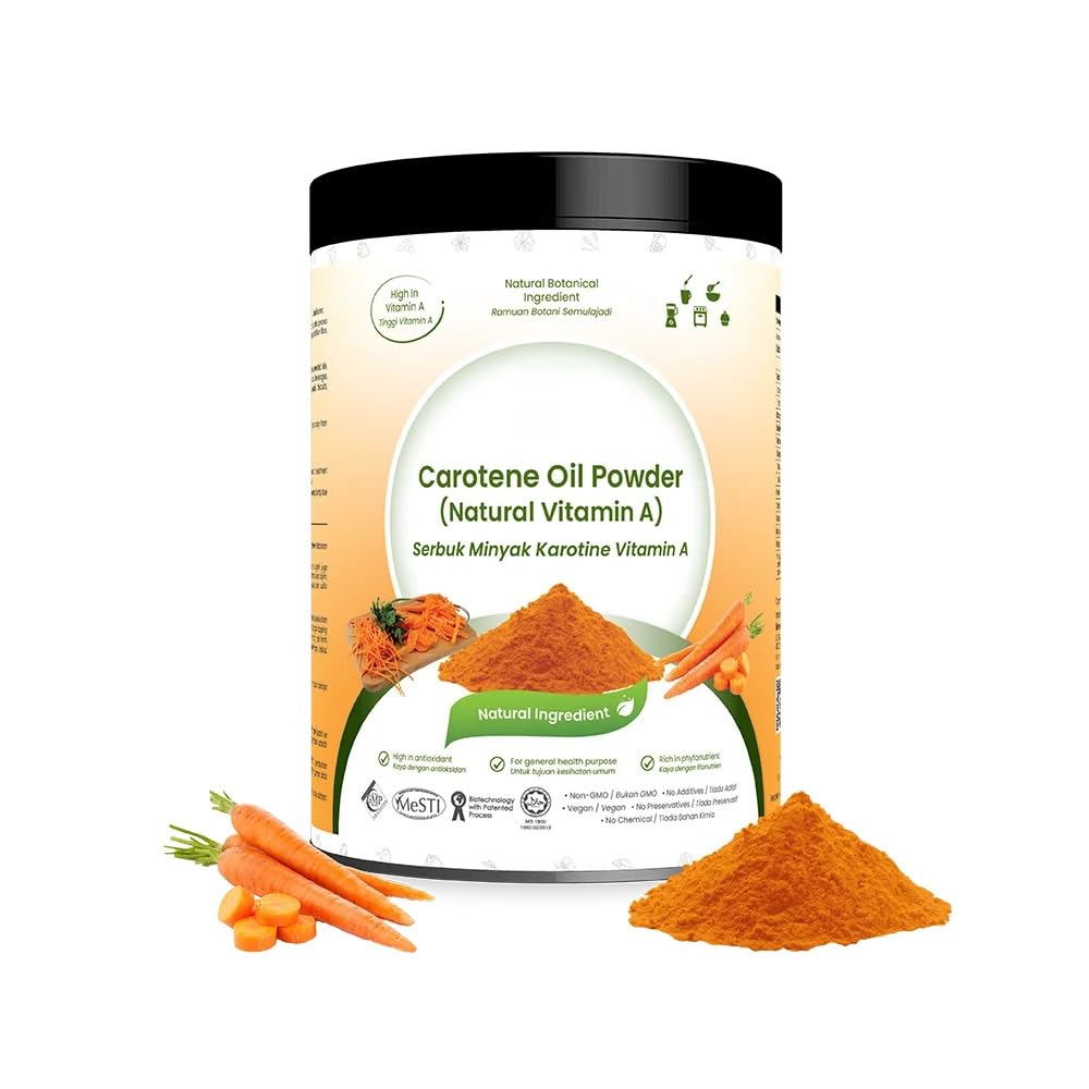 Karottenölpulver - Natürliche Vitamin A - 50g rein 100% natürlich ohne Zusatzstoffe - Für Suppe, Getränke, Backwaren