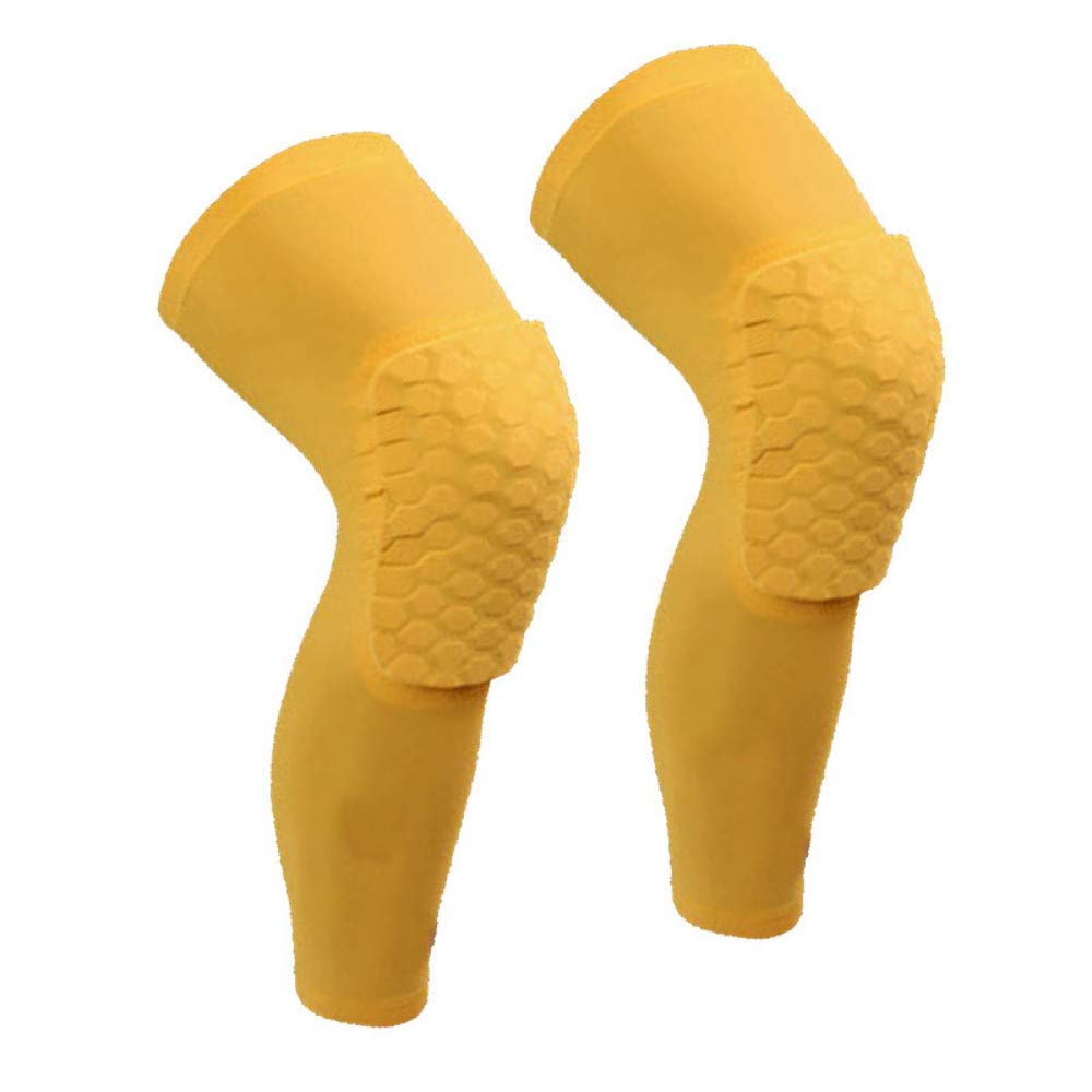 fleeting time Summer Kids Men and Women Baby Young Children Yellow Basketball Protective Gear Shatter-Resistant Leggings Honeycomb Protection Knee Sports Football, XXS/30-40 kg, Curry-Yellow 2