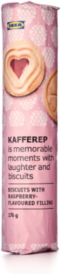 **IKEA KAFFEREP 6.2oz Sweet Shortbread Sandwich Cookie/Biscuit (Rasberry Filling 2 pack**